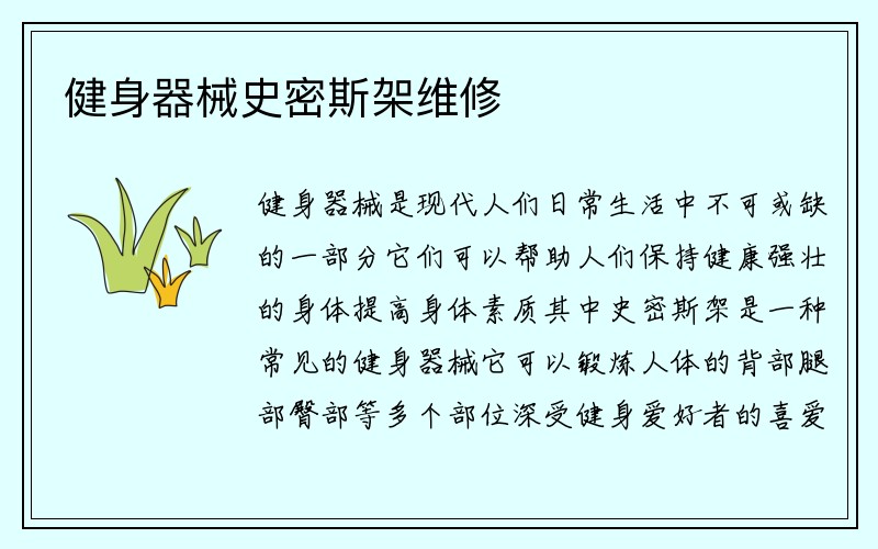 健身器械史密斯架维修